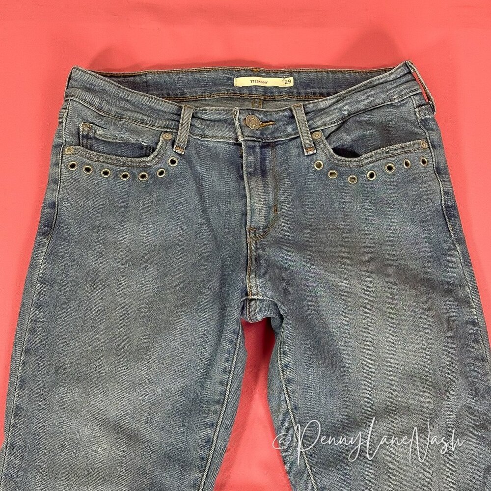 Levi's  711 Skinny Ankle Denim Jeans Chelsea Bling Size 29 - Picture 3 of 12